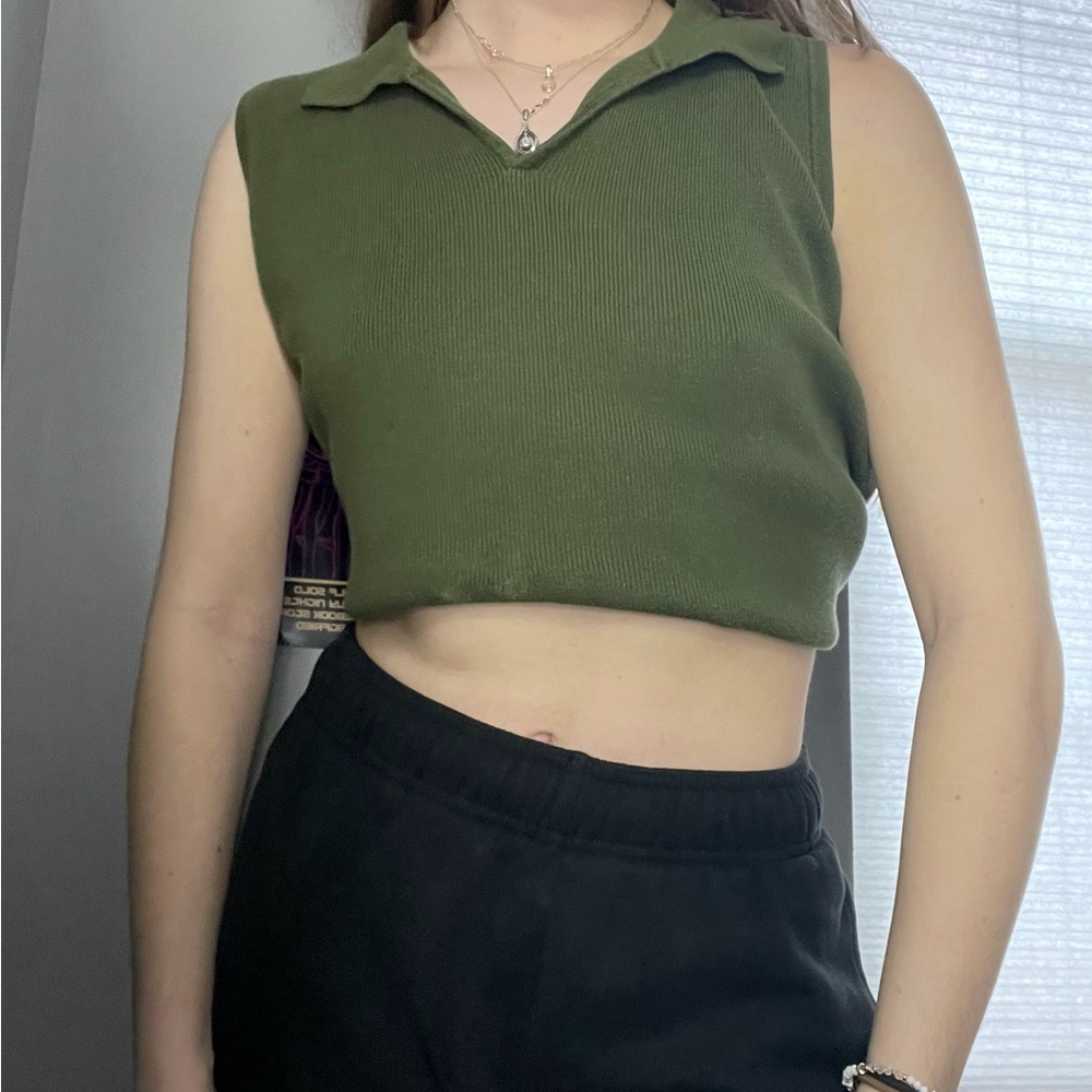 color forest green sweater vest